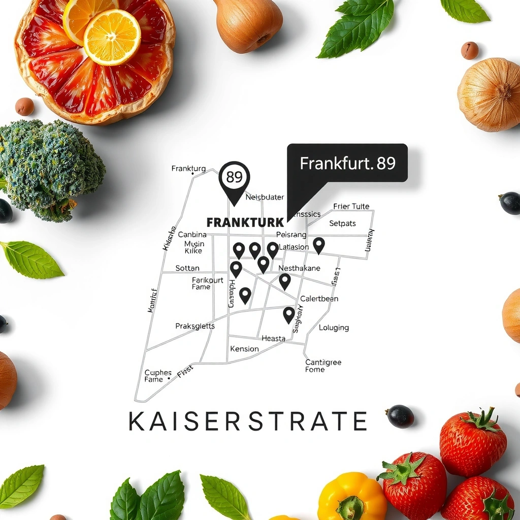 Karte mit unserem Standort in Frankfurt